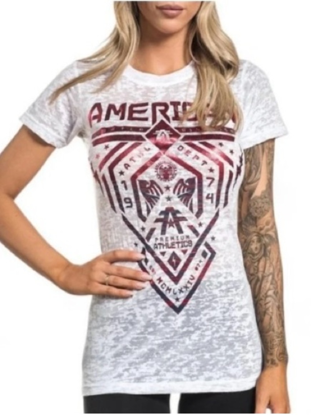 American Fighter Fairbanks Artisan Soft Sheer White Slim Fit Tee Size Small